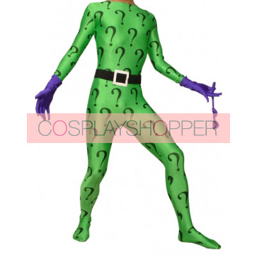 Green Regular Question Mark Lycra Spandex Zentai Suit