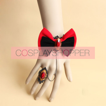 Handmade Charming Bow Girls Lolita Bracelet And Ring Set