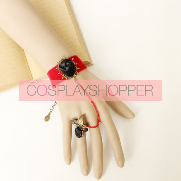 Handmade Gothic Rose Lady Lolita Bracelet And Ring Set
