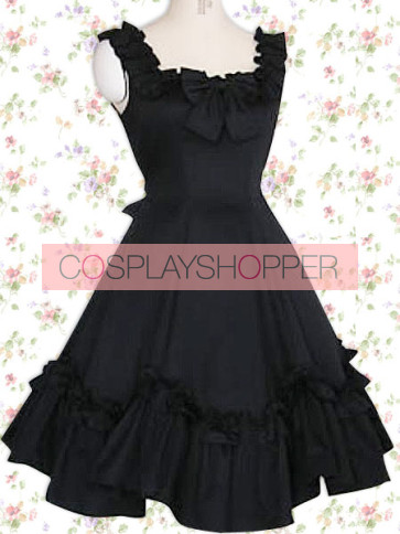 Black Sleeveless Bow Classic Lolita Dress