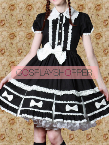 Black Short Sleeves Classic Lolita Dress