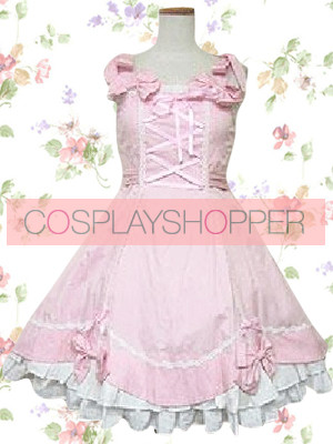 Pink Sleeveless Bow Decoration Sweet Lolita Dress