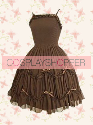 Chocolate Spaghetti Gothic Pintucked Lolita Dress