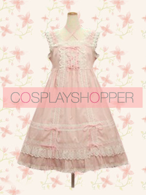 Pink Sleeveless Sweet Bow Lace Lolita Dress