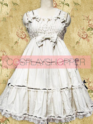 White Sleeveless Ruffle Sweet Lolita Dress