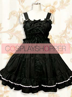 Sweet Black Sleeveless Ruffle Lolita Dress