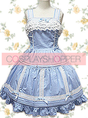 Blue Sleeveless Lace Sweet Lolita Dress