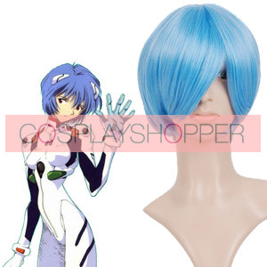 Light Blue 32cm Neon Genesis Evangelion Rei Ayanami Nylon Cosplay Wig