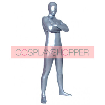 Light Silver Full Body Shiny Metallic Unisex Zentai Suit