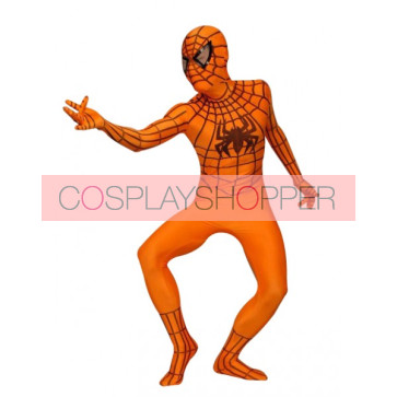 Orange Spiderman Lycra Spandex Zentai Suit