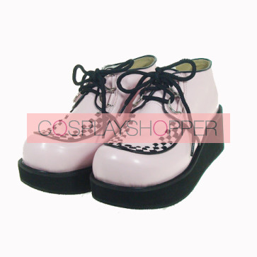 Pink 2.3" Heel High Cute Suede Round Toe Cross Straps Platform Women Lolita Shoes