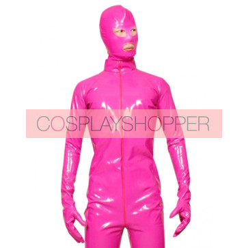 Pink Full Body Unisex PVC Zentai Suit