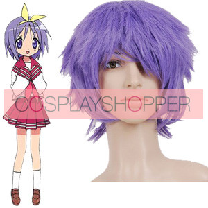 Purple 32cm Lucky Star Hiiragi Tsukasa Cosplay Wig