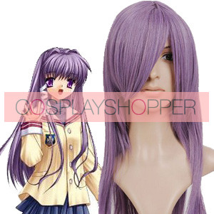 Purple 65cm Clannad Kyou Fujibayashi Nylon Cosplay Wig
