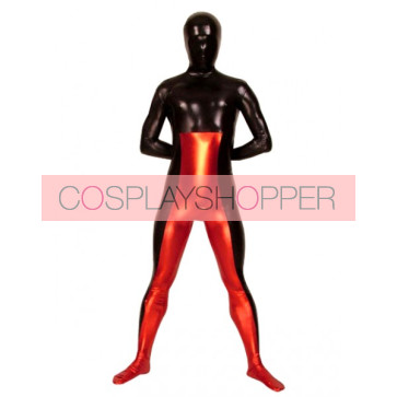 Red And Black Full Body Unisex PVC Zentai Suit