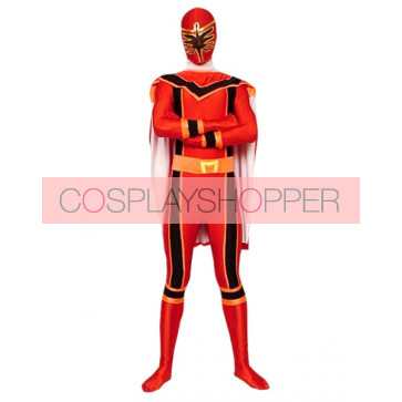 Red Dinosaur Soldier Lycra Spandex Superhero Zentai Suit