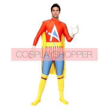 Red Lycra Spandex 4 Stars Superhero Zentai Suit