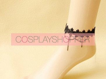 Retro Black Lace Handmade Girls Lolita Ankle Belt