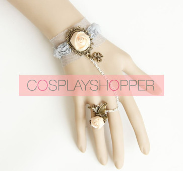 Retro Rose Lady Handmade Lolita Bracelet And Ring Set
