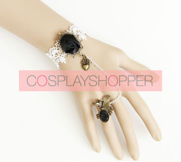 Romantic Retro Floral Lady Lolita Bracelet And Ring Set
