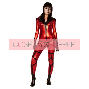Sexy Red and Black PVC Zentai Suit