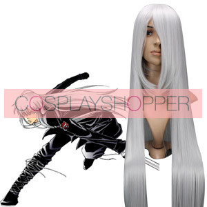 Silver 100cm Katekyo Hitman Reborn Superbi Squalo Nylon Cosplay Wig