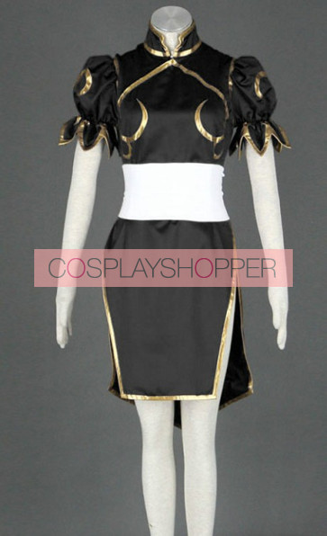 Street Fighter Black Chun Li Cosplay Costume