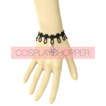 Sweet Black Lace Cross Girls Lolita Wrist Strap
