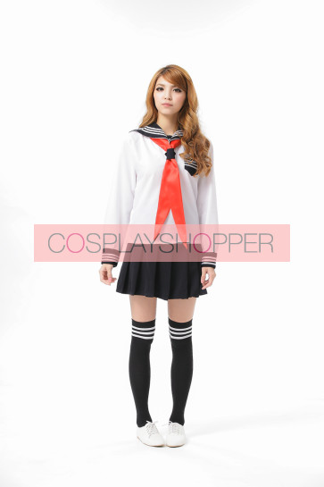 Sweet Black Short Sleeves School Girl Costume