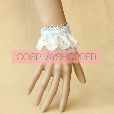 Sweet Blue Lace Office Lady Lolita Wrist Strap