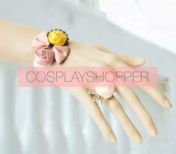 Sweet Floral Girls Lolita Bracelet And Ring Set