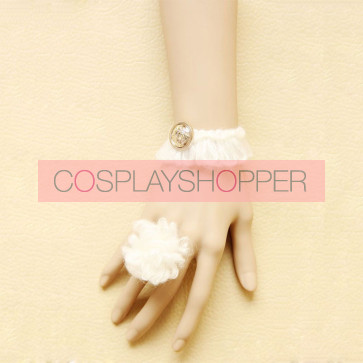 Sweet White Floral Lolita Bracelet And Ring Set