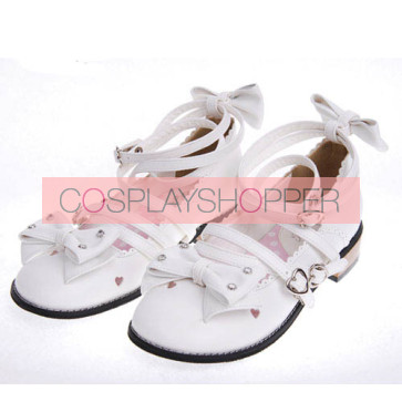 White 1.0" Heel High Cute Suede Round Toe Bow Platform Girls Lolita Shoes