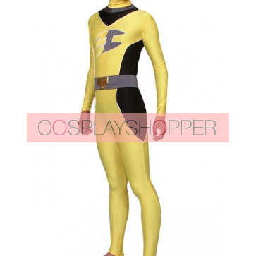 Yellow And Black Lycra Spandex Superhero Zentai Suit