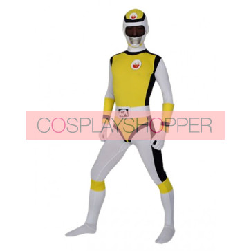 Yellow And Black Lycra Spandex Unisex Superhero Zentai Suit
