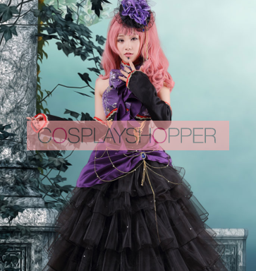 Vocaloid Balck and Purple Cosplay Costume Dress