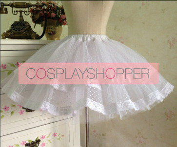 Gothic White Organza Layered Lolita Skirt