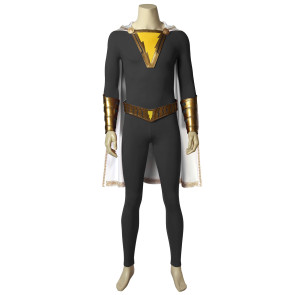 Captain Marvel Shazam Freddy Freeman Grey Suit Cosplay Costume