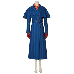Mary Poppins Returns Mary Poppins Blue Suit Cosplay Costume