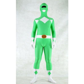 Green Spandex Power Rangers Superhero Zentai Bodysuit Costume