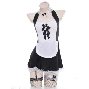 Sexy Bow Lace Maid Suit