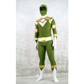 Dark Green Spandex Power Rangers Superhero Zentai Bodysuit Costume