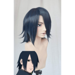 Blue Black 35cm Boruto Sasuke Uchiha Cosplay Wig