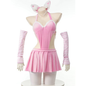 Sexy Pink Cat Girl Suit 