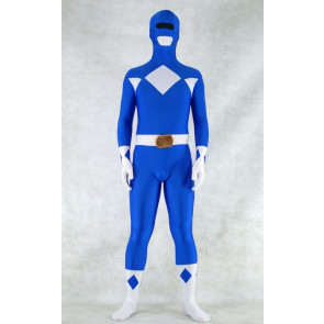 Blue Spandex Power Rangers Superhero Zentai Bodysuit Costume
