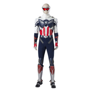 The Falcon and the Winter Soldier Sam Wilson Captain America Cosplay Costume Leather Version