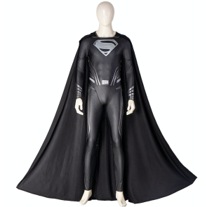 Justice League Superman Black Suit Cosplay Costume