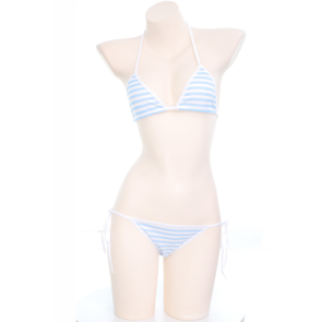 Sexy Blue Stripe Bikini Set