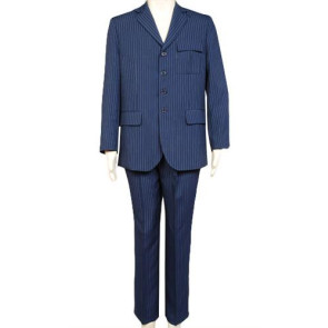 Doctor Who Blue Pinstripe Suit Cosplay Costume