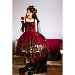 Red Vintage Sleeveless Bandage Lolita Dress
